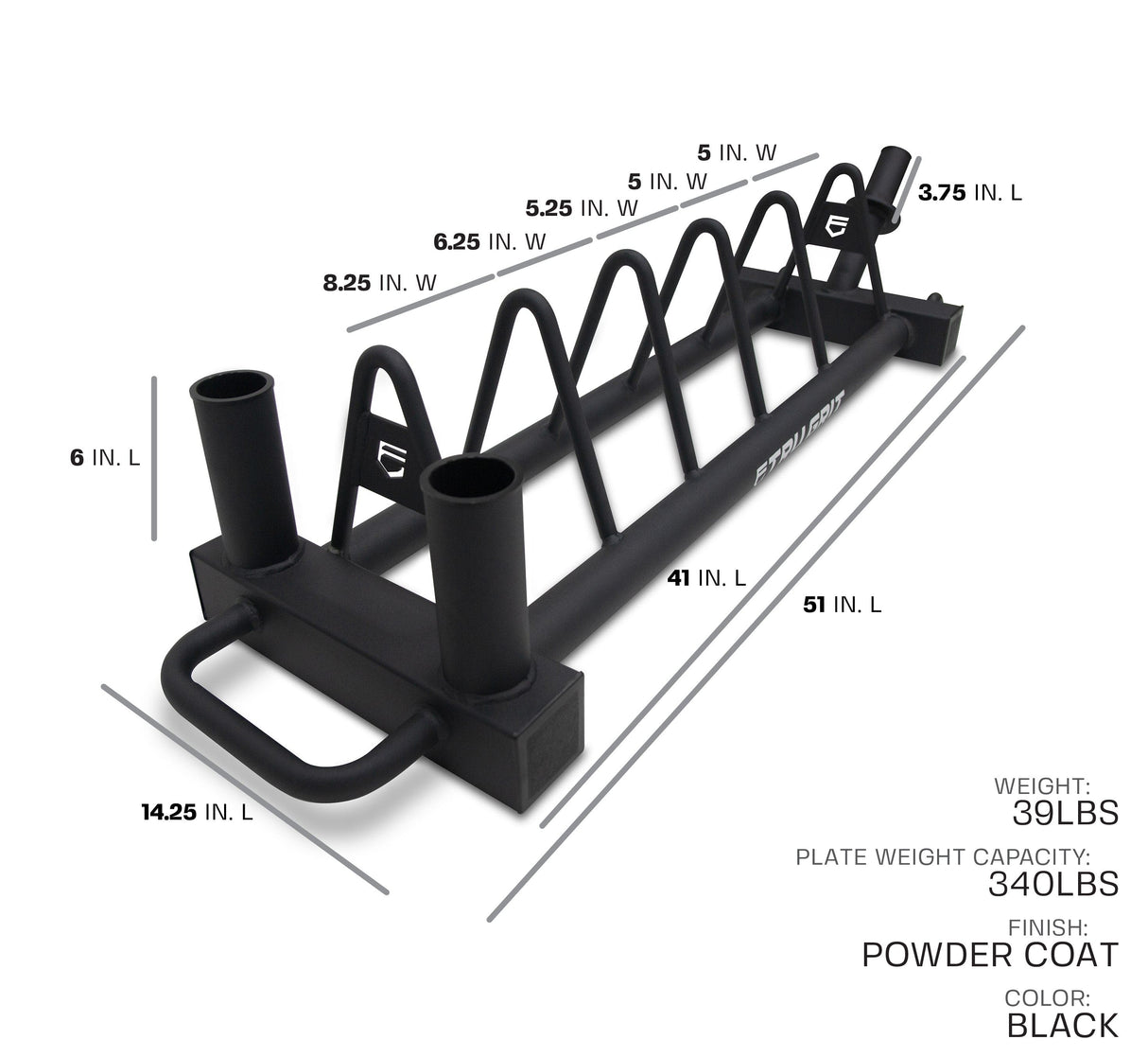 Horizontal Plate & Dual Barbell Storage Rack