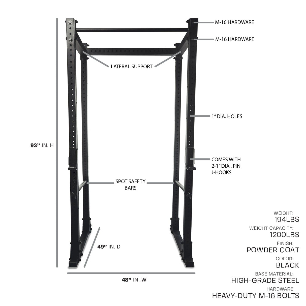 Flat Foot Dynamic Rack 3"x3" - Tru Grit Fitness