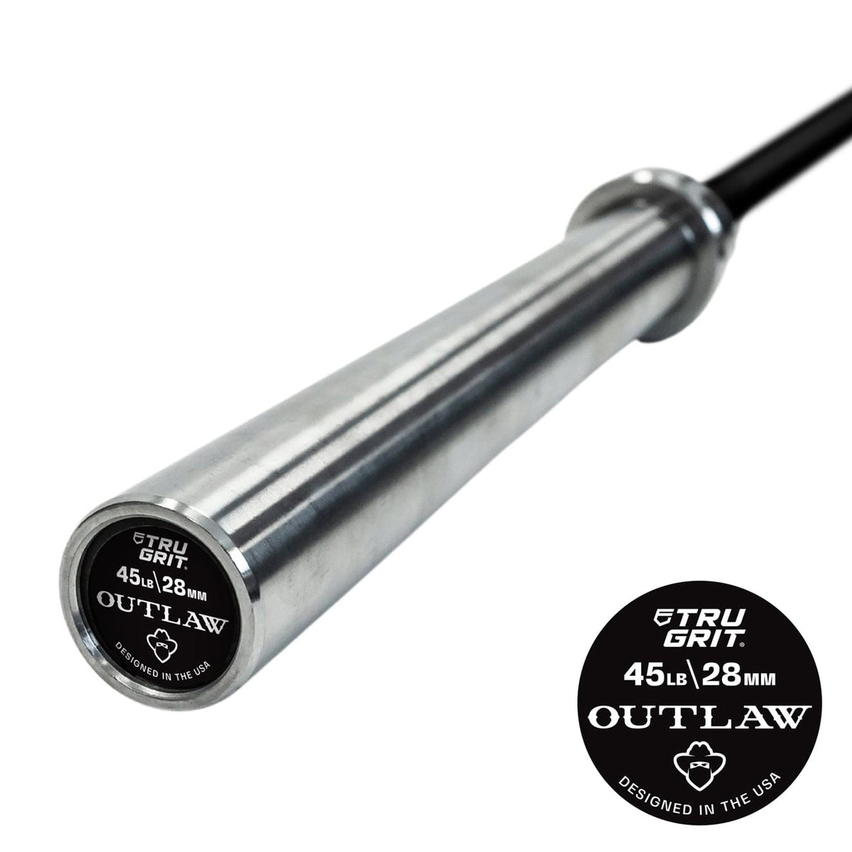 45LB Black Zinc Barbell - Black Zinc Power Bar | Tru Grit Fitness