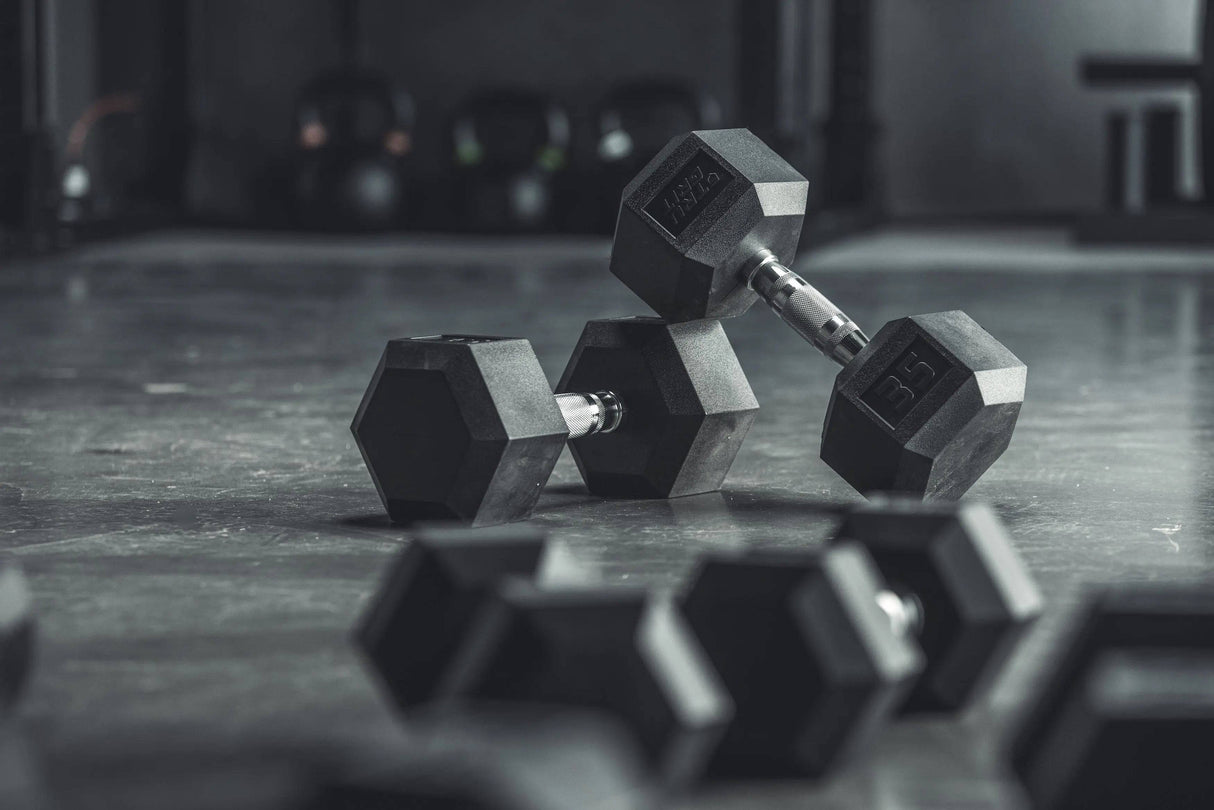 Hex Elite Welded TPU Dumbbells Weights - Tru Grit Fitness
