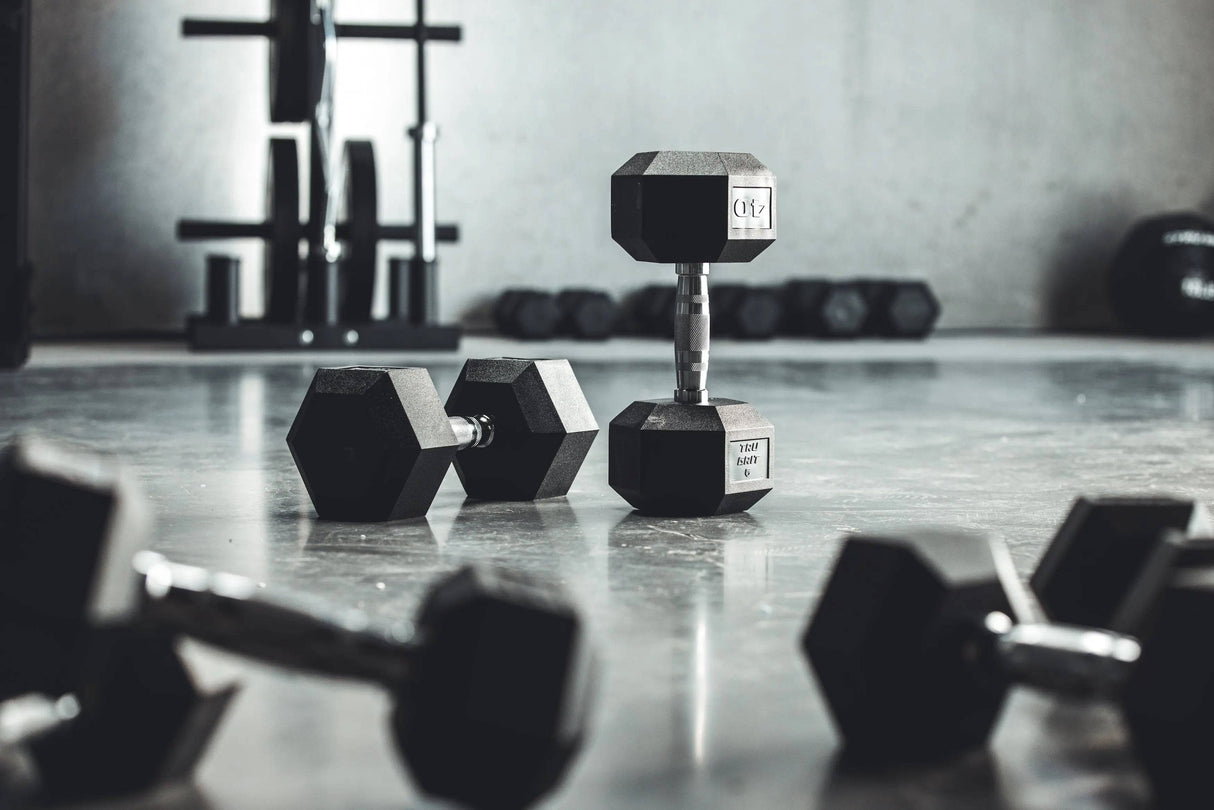 Hex Elite Welded TPU Dumbbells Weights - Tru Grit Fitness