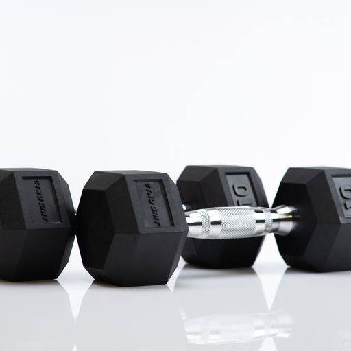 Hex Rubber Coated Dumbbells - Tru Grit Fitness