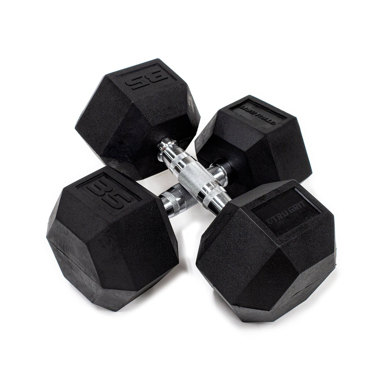 Hex Rubber Coated Dumbbells - Tru Grit Fitness