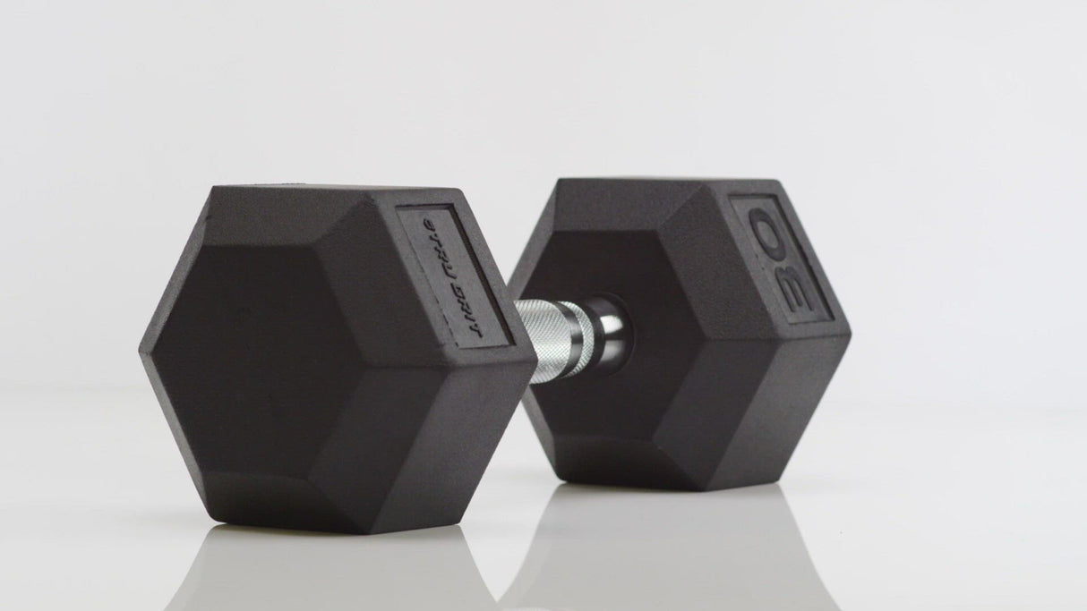 Hex Rubber Coated Dumbbells