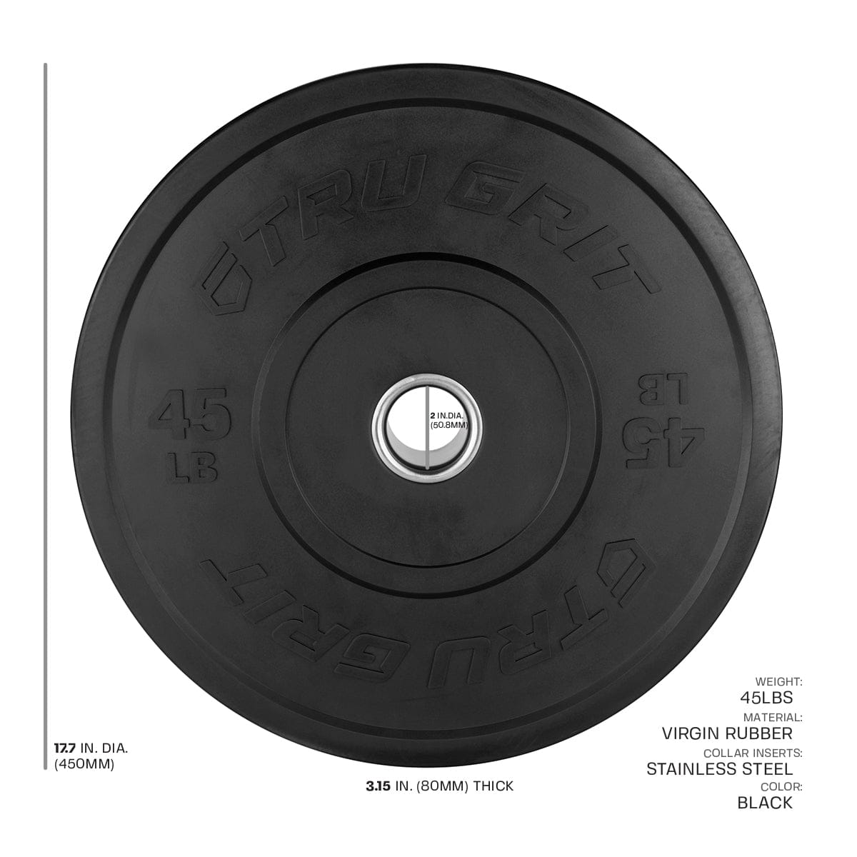Buy Now Tru Grit Fitness Phantom Elite Black Bumper Plates (Pairs)