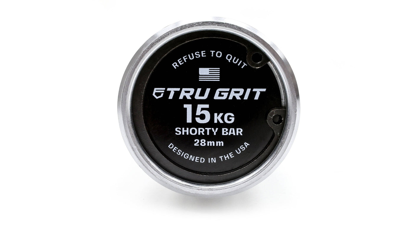 15KG Shorty Barbell Black Zinc Coated - Tru Grit Fitness