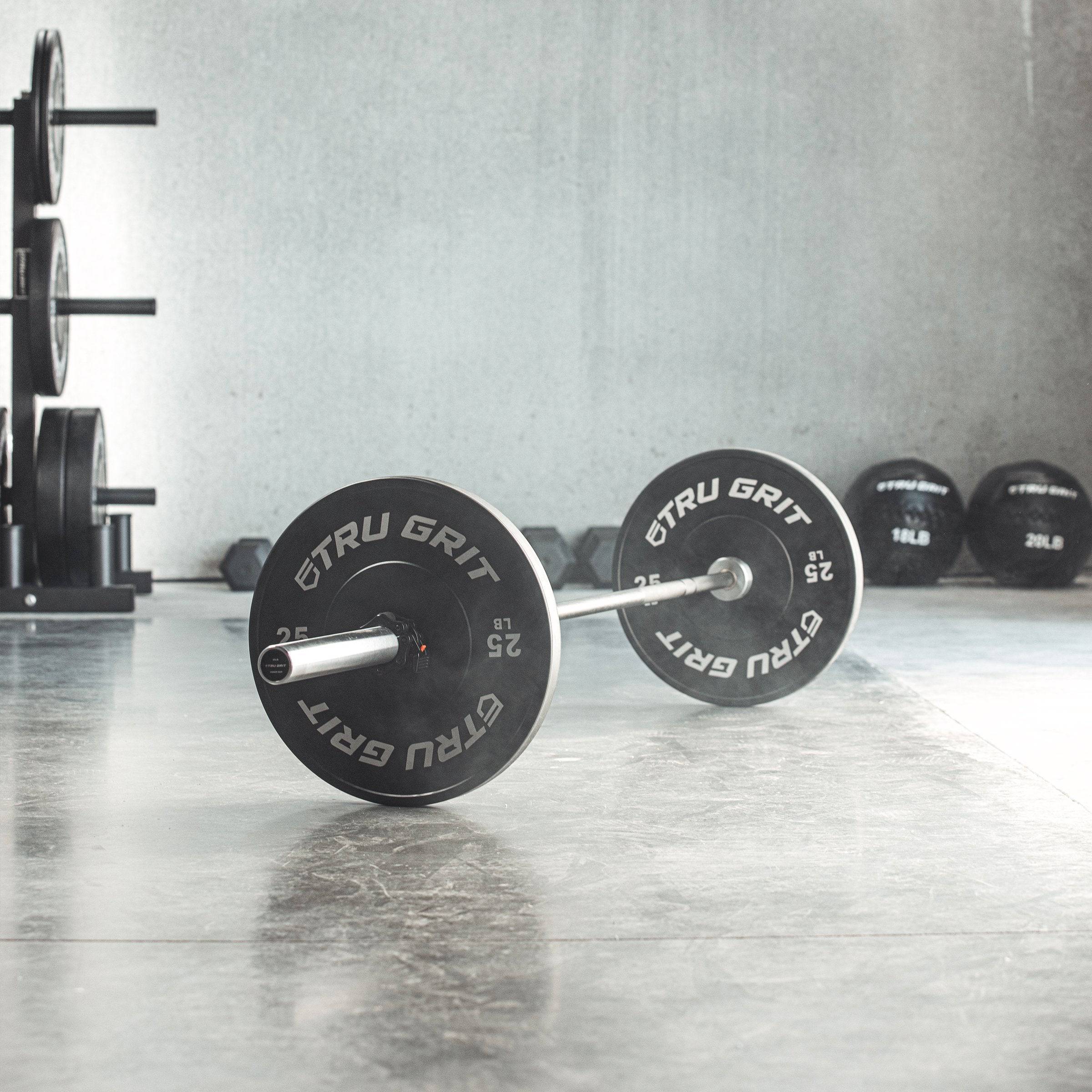 45LB Black Zinc Barbell - Black Zinc Power Bar | Tru Grit Fitness