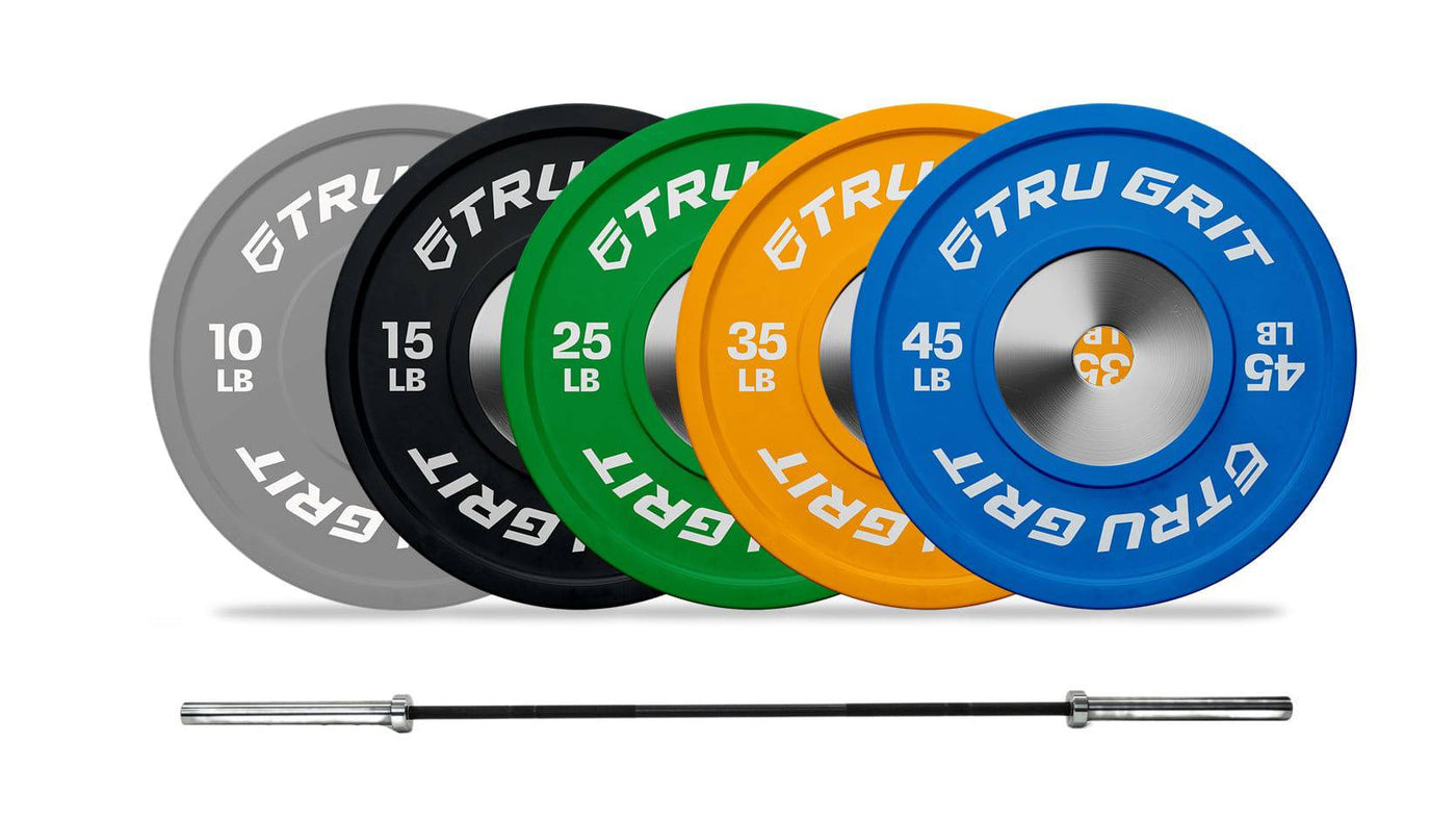 Competition Bumper Plate and Barbell Bundle - Tru Grit Fitness