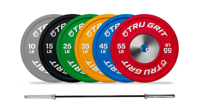 Competition Bumper Plate and Barbell Bundle - Tru Grit Fitness