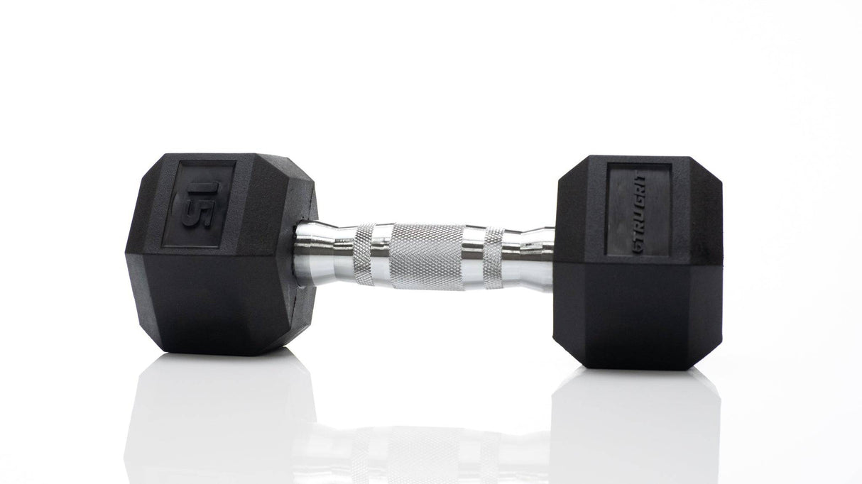 Hex Rubber Coated Dumbbells - Tru Grit Fitness