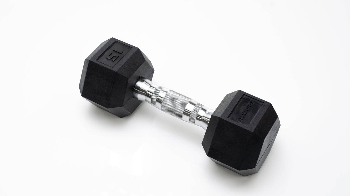Hex Rubber Coated Dumbbells - Tru Grit Fitness