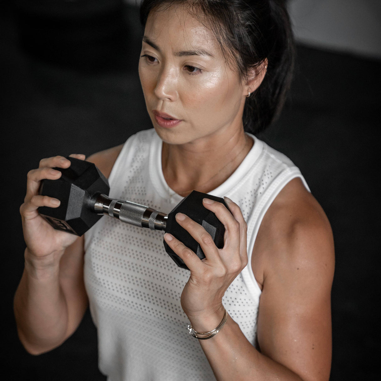 Hex Rubber Coated Dumbbells - Tru Grit Fitness